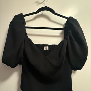 Wilfred Black Short Sleeve Novella Blouse